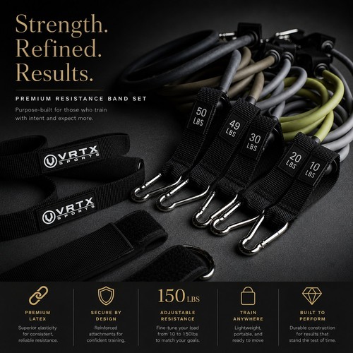 150lb resistance bands set - resistance, gym